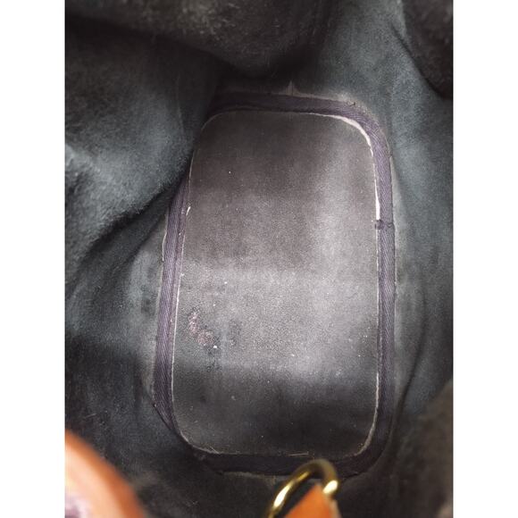 Dooney & Bourke Black Pebbled Leather Drawstring Buckle Shoulder Bag - Vintage - Picture 9 of 14